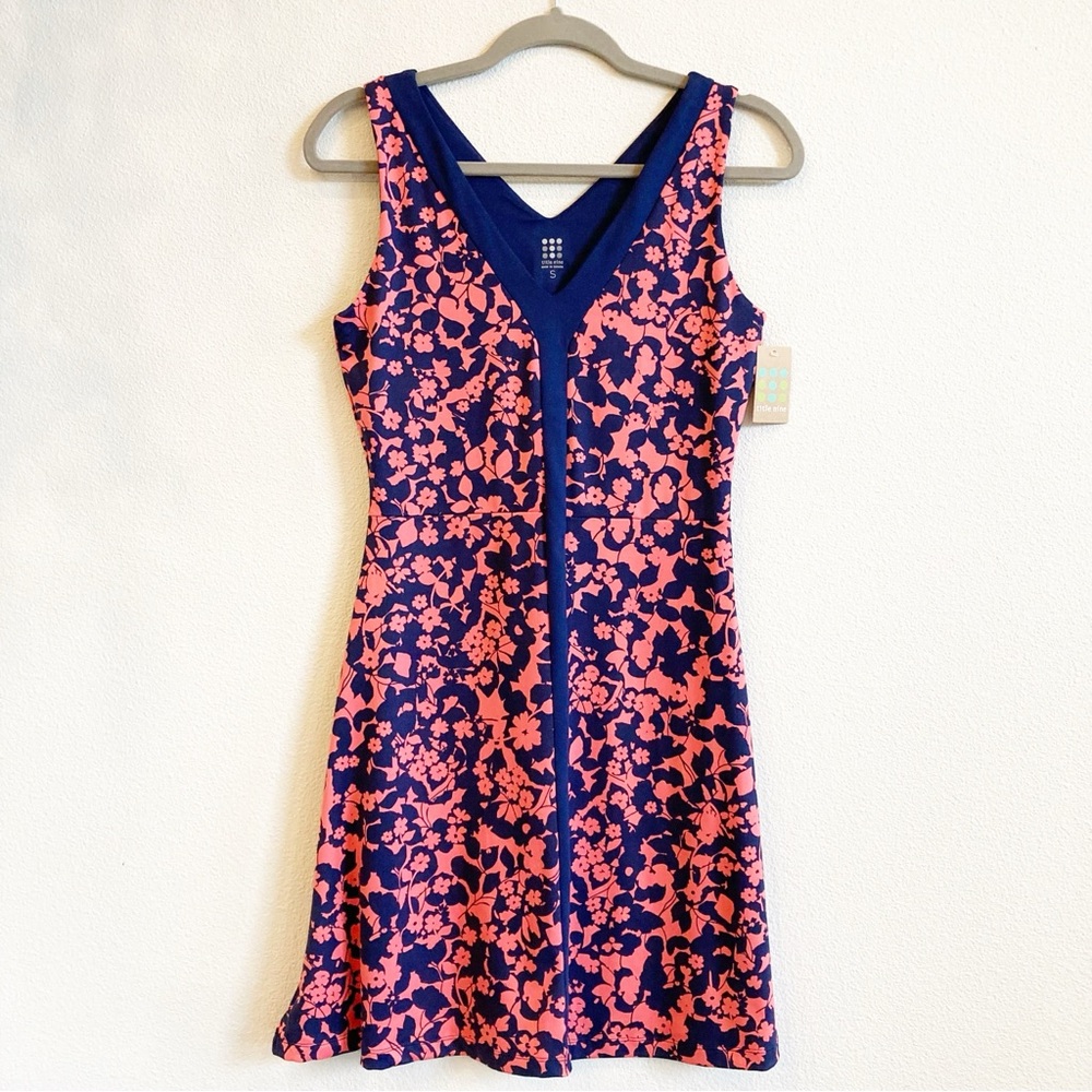 Title Nine Hillary Dress Coral Blue Floral Athleisure Outdoors  Athletic NWT S